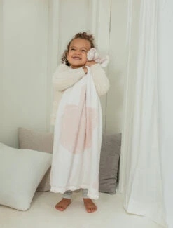 CozyChic® Scalloped Receiving Blanket -Snuggle And Style B551 PINK WHITE TUTU 1