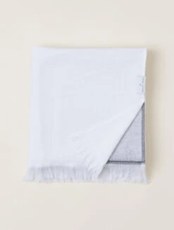 Bold Stripe Turkish Organic Cotton Beach Blanket 7 Bold Stripe Turkish Organic Cotton Beach Blanket -Snuggle And Style BDHBC21325 Carbon White W 3