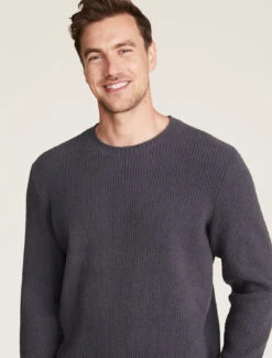 CozyChic® Men's Cord Rib Pullover -Snuggle And Style BDMCC21942 Slate Blue 0625copy