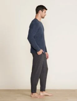 CozyChic Lite® Men's Raglan Pullover -Snuggle And Style BDMCL22331 indigo 013