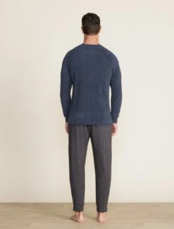 CozyChic Lite® Men's Raglan Pullover -Snuggle And Style BDMCL22331 indigo 017