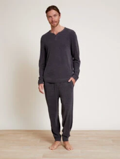 CozyChic Ultra Lite® Men’s Henley -Snuggle And Style BDMCU20911 Carbon Black 1890