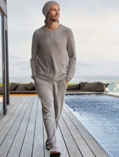 CozyChic Ultra Lite® Men’s Henley -Snuggle And Style BDMCU21459 6504 V4