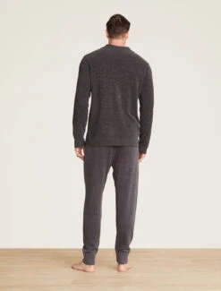 CozyChic Ultra Lite® Men's Ribbed Collar Pullover -Snuggle And Style BDMCU21941 Carbon 0912copy