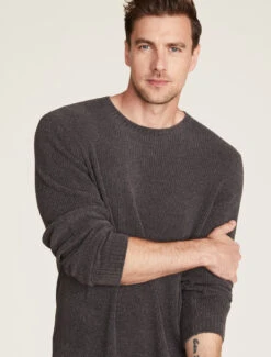 CozyChic Ultra Lite® Men's Ribbed Crewneck 9 CozyChic Ultra Lite® Men's Ribbed Crewneck -Snuggle And Style BDMCU22064 Carbon 0687copy