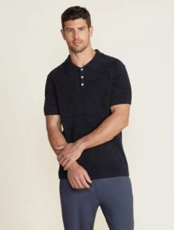 CozyChic Ultra Lite® Men's Short Sleeve Polo -Snuggle And Style BDMCU22416 black 017