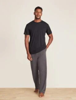 Malibu Collection® Men's Washed Jersey Short Sleeve Crew -Snuggle And Style BDMMC0304 MCMensWashedJerseyShortSleeveCrew Black 1293