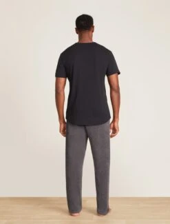 Malibu Collection® Men's Washed Jersey Short Sleeve Crew -Snuggle And Style BDMMC0304 MCMensWashedJerseyShortSleeveCrew Black 1317