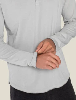 Malibu Collection® Men’s Long Sleeve Henley With Woven Detail -Snuggle And Style BDMMC1670 cement 1