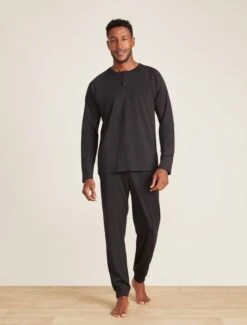 Malibu Collection® Men's Pima Jersey Long Sleeve Henley