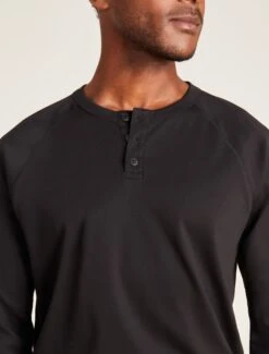 Malibu Collection® Men's Pima Jersey Long Sleeve Henley 9 Malibu Collection® Men's Pima Jersey Long Sleeve Henley -Snuggle And Style BDMMC21337 Black 0062