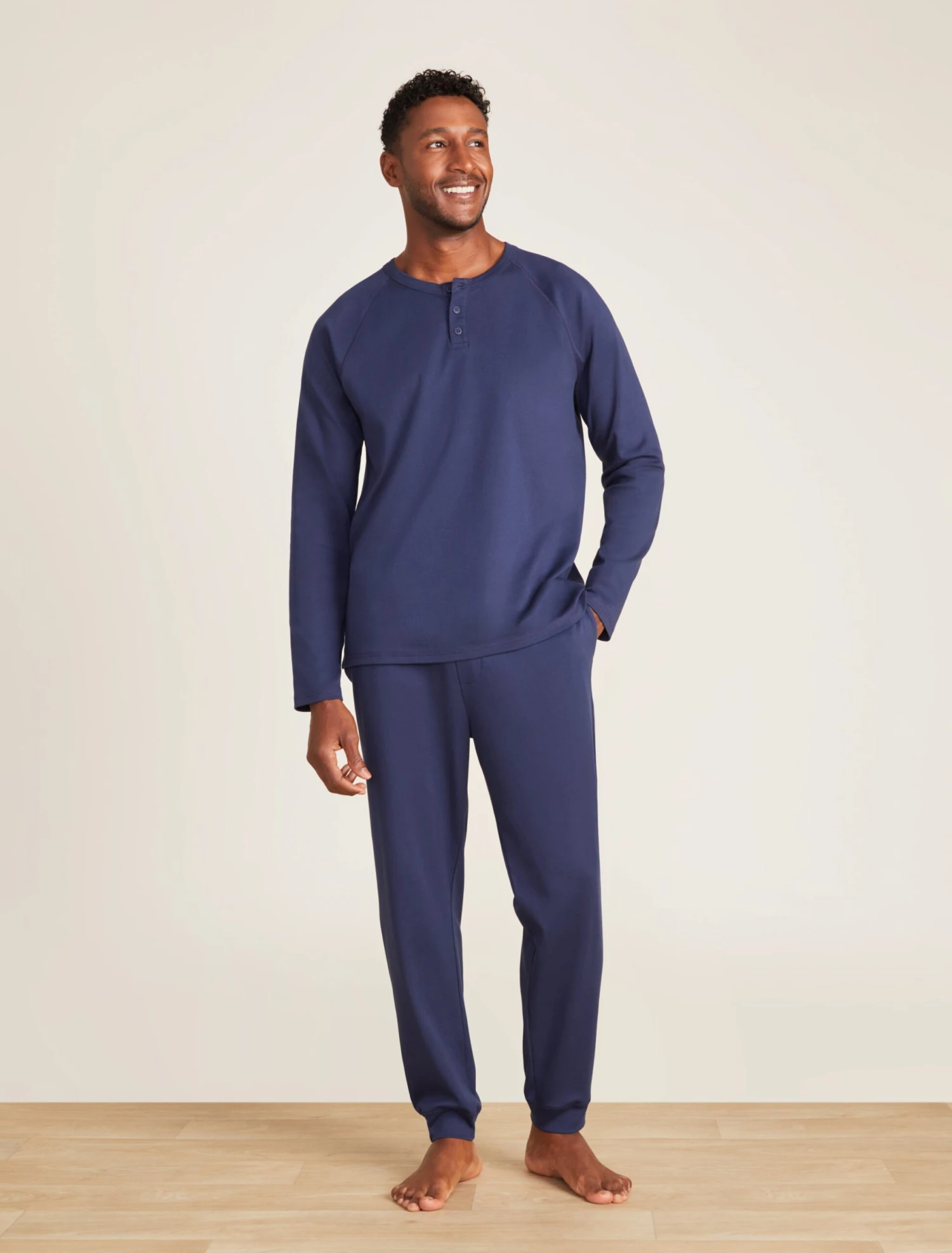 Malibu Collection® Men's Pima Jersey Long Sleeve Henley 5 Malibu Collection® Men's Pima Jersey Long Sleeve Henley - Image 5