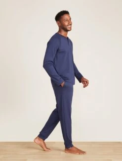 Malibu Collection® Men's Pima Jersey Jogger -Snuggle And Style BDMMC21337 Blue Ink 0082 a1a82487 0170 4d02 a771 cb4d52c47d9c