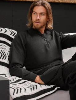 Malibu Collection® Men’s Pima Cotton Fleece Half Zip Pullover -Snuggle And Style BDMMC21356 5543 V1