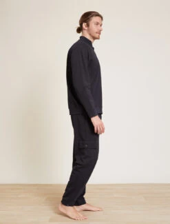 Malibu Collection® Men’s Pima Cotton Fleece Half Zip Pullover -Snuggle And Style BDMMC21356 Black 2465