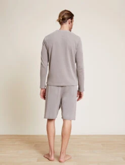 Malibu Collection® Men’s Pigment Waffle Long Sleeve Henley Tee -Snuggle And Style BDMMC21363 Nickle 2397