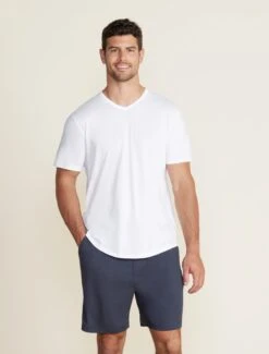 Malibu Collection® Men's Washed Jersey Short Sleeve -Snuggle And Style BDMMC21585 indigo BDMMC22556 white 015