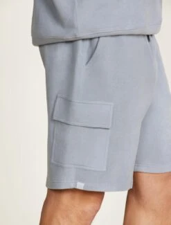 Malibu Collection® Men's Brushed Fleece Cargo Short -Snuggle And Style BDMMC22347 MOONBEAM BDMMC22348 0808