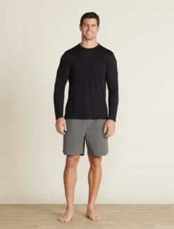 Malibu Collection® Men's Slub Burnout Cut Neck Long Sleeve Tee