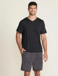 Malibu Collection® Men's Cotton Modal V-Neck Basic Tee 9 Malibu Collection® Men's Cotton Modal V-Neck Basic Tee -Snuggle And Style BDMMC22554 black 015