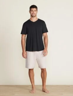 Malibu Collection® Men's Washed Jersey Short Sleeve -Snuggle And Style BDMMC22556 black BDMCL22333 stone 001