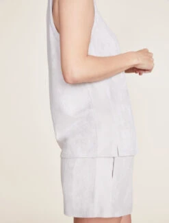 CozyTerry® And LuxeChic® Mix Tank And Short Set 9 CozyTerry® And LuxeChic® Mix Tank And Short Set -Snuggle And Style BDWBC21673 Fog Gray 2409