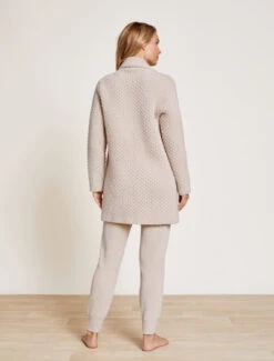 CozyChic® Honeycomb Shawl Cardigan -Snuggle And Style BDWCC21208 SandDollar 0424