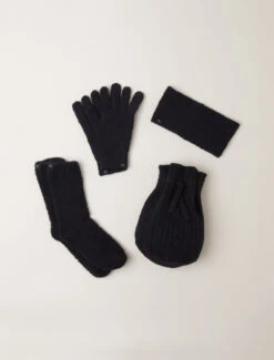 CozyChic® Winter Set (Bucket Bag, Gloves, Socks & Ski Headband Set) -Snuggle And Style BDWCC21423 Black W 3