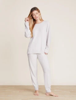 CozyChic Lite® Rib Blocked Pullover -Snuggle And Style BDWCL21908 Silver 0617