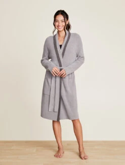 CozyChic Ultra Lite® Tipped Ribbed Short Robe 10 CozyChic Ultra Lite® Tipped Ribbed Short Robe -Snuggle And Style BDWCU21773 DoveGrayMineral 1684