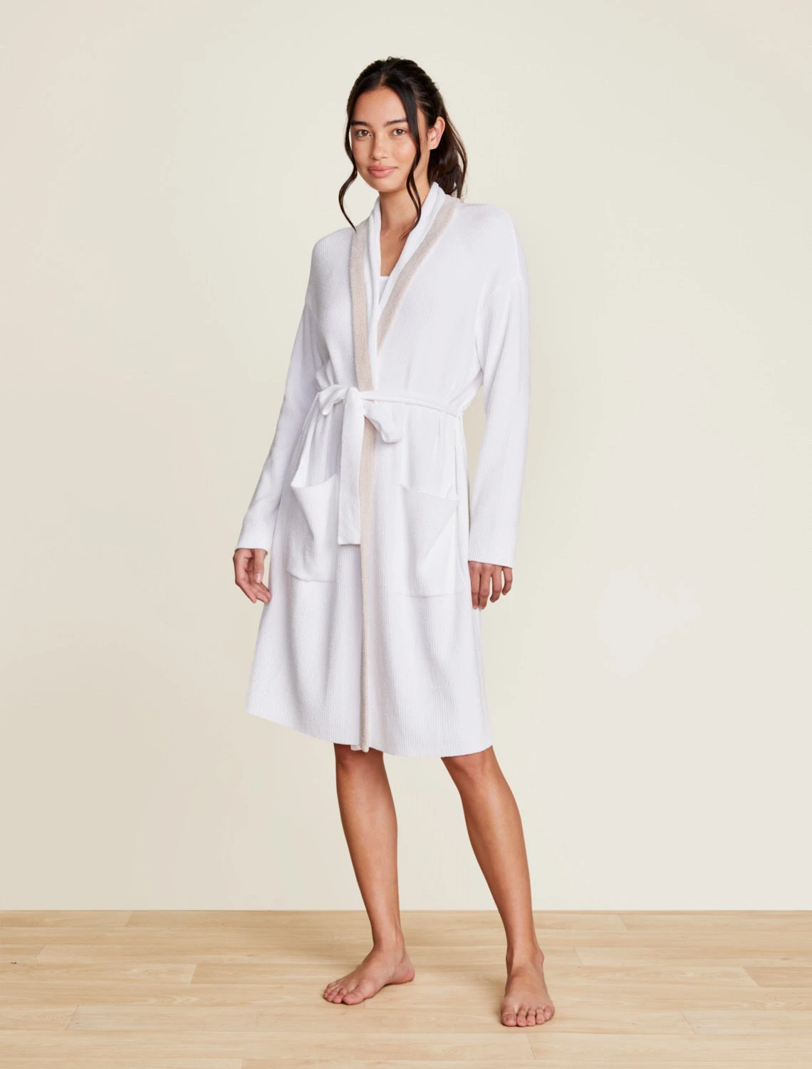 CozyChic Ultra Lite® Tipped Ribbed Short Robe 1 CozyChic Ultra Lite® Tipped Ribbed Short Robe