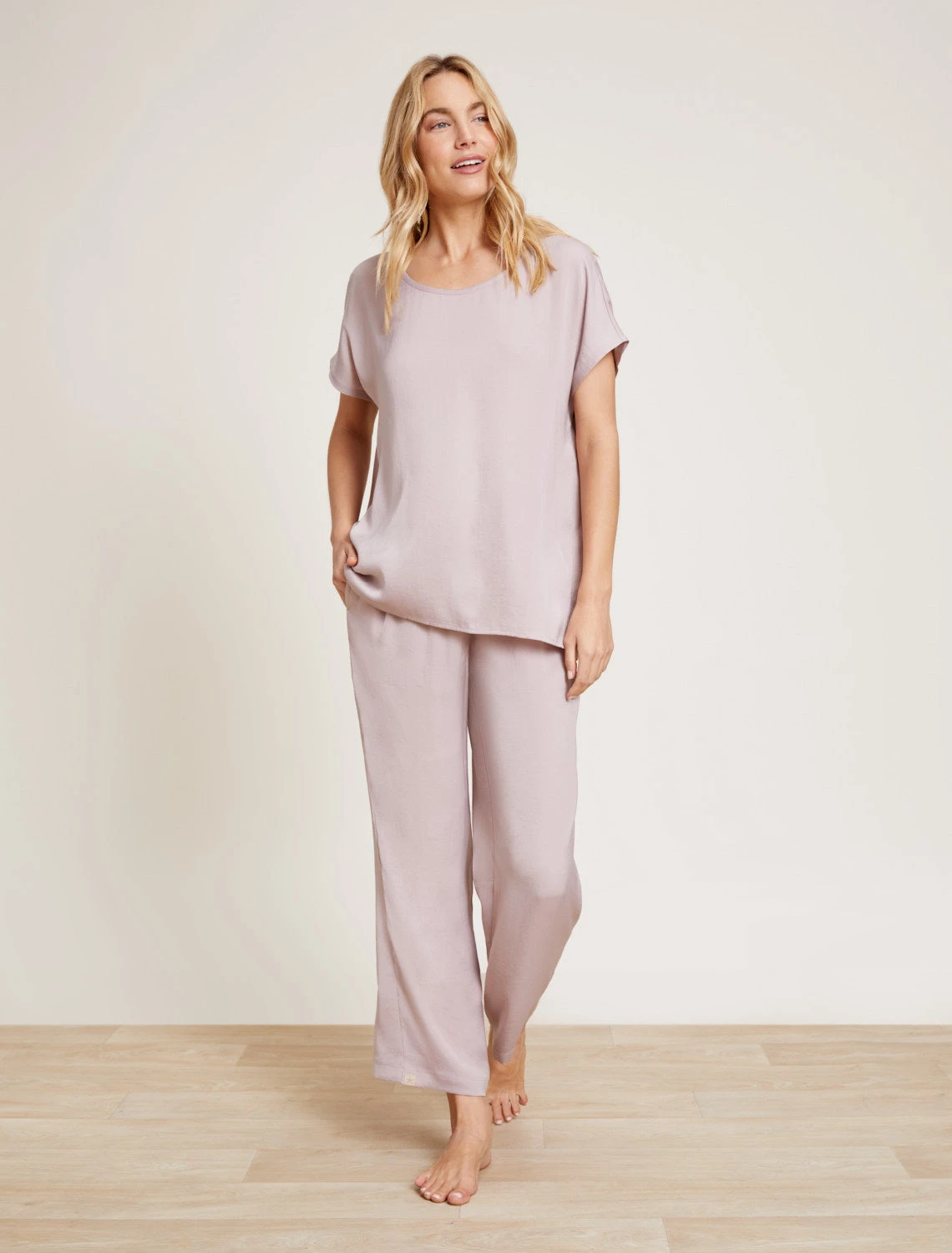 Washed Satin Tee & Cropped Pant Set 2 Washed Satin Tee & Cropped Pant Set - Image 2