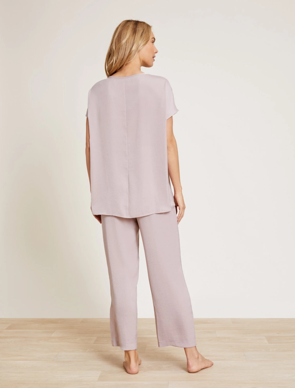 Washed Satin Tee & Cropped Pant Set 4 Washed Satin Tee & Cropped Pant Set - Image 4