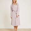Washed Satin Notch Collar Robe