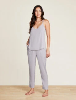 Washed Satin Tank And Pant Set 10 Washed Satin Tank And Pant Set -Snuggle And Style BDWES21606 DoveGray 1258