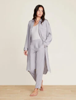 Washed Satin Piped Nightshirt With Love Embroidery 10 Washed Satin Piped Nightshirt With Love Embroidery -Snuggle And Style BDWES21645 DoveGray 1293