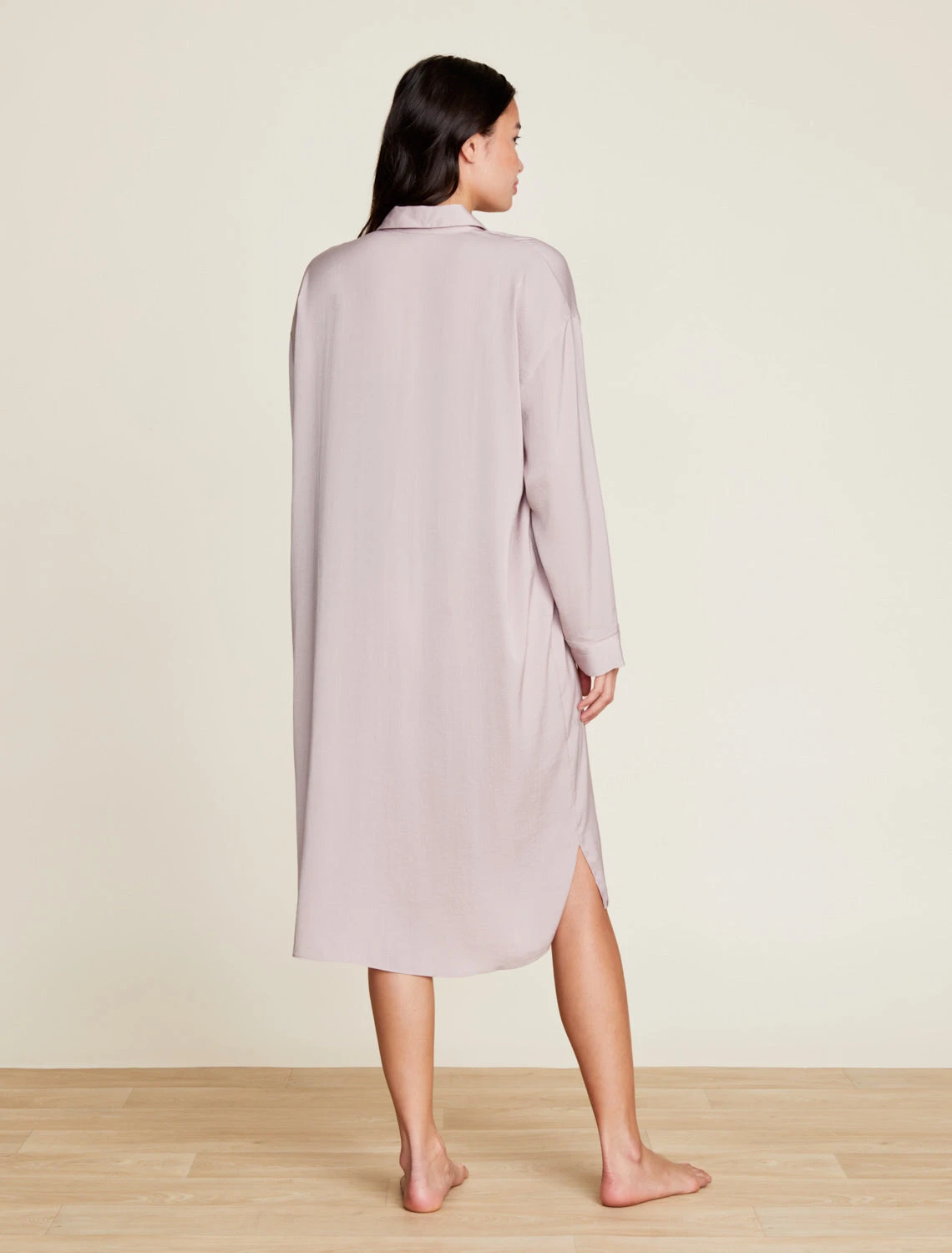 Washed Satin Piped Nightshirt With Love Embroidery 4 Washed Satin Piped Nightshirt With Love Embroidery - Image 4