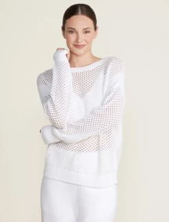 Sunbleached Open Stitch Pullover 9 Sunbleached Open Stitch Pullover -Snuggle And Style BDWES22395 pearl 2889