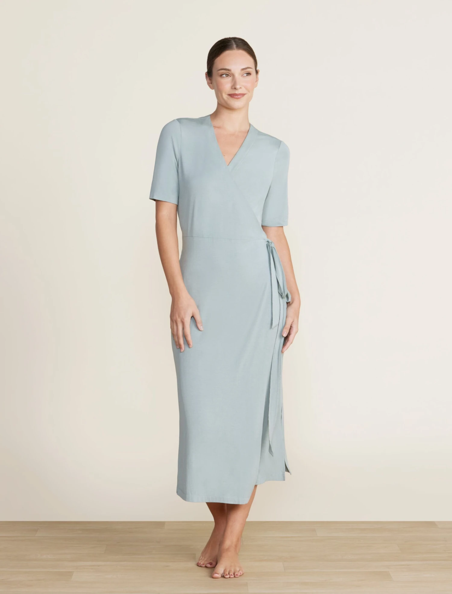 Luxe Milk Jersey® 3/4 Sleeve Wrap Dress 1 Luxe Milk Jersey® 3/4 Sleeve Wrap Dress