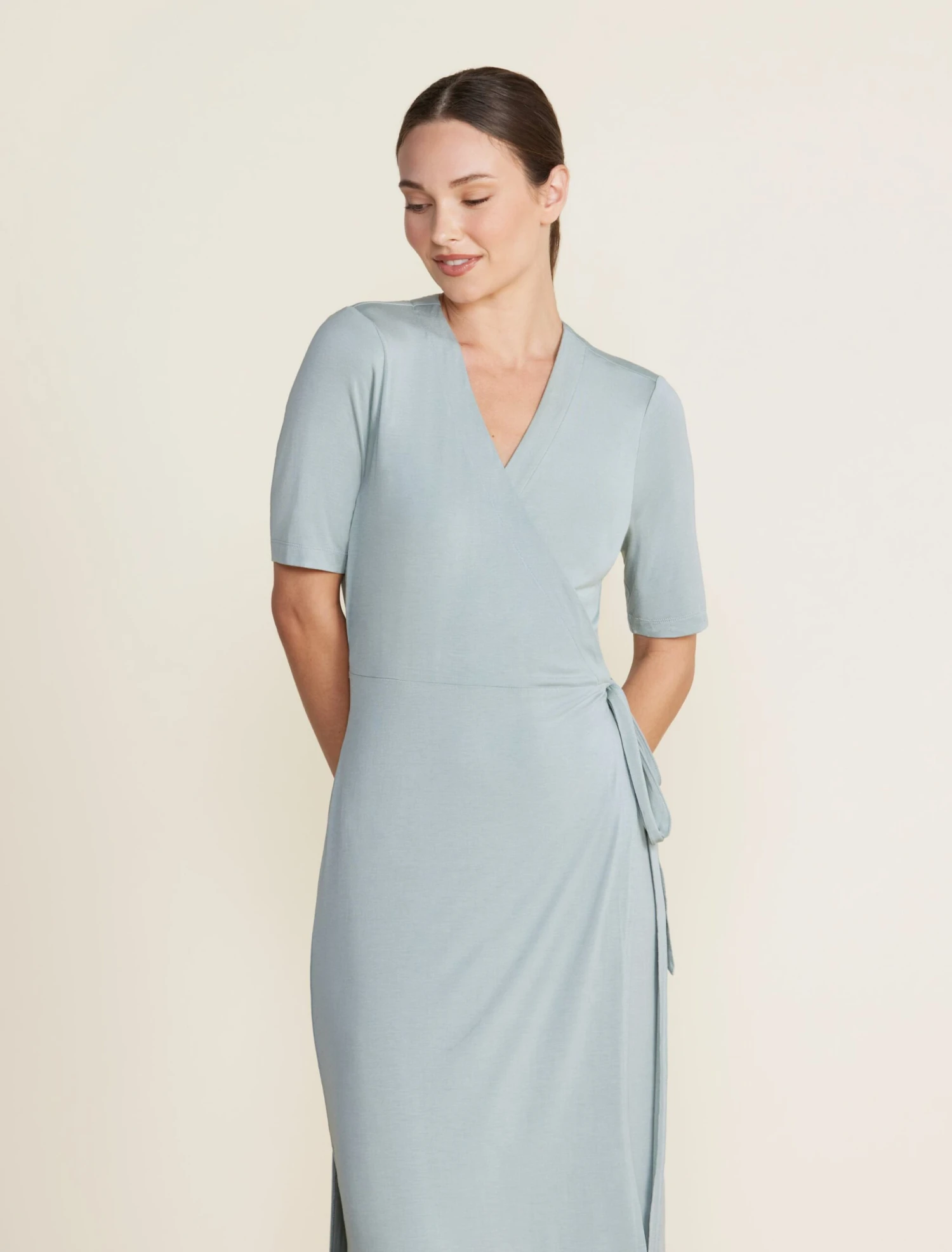 Luxe Milk Jersey® 3/4 Sleeve Wrap Dress 4 Luxe Milk Jersey® 3/4 Sleeve Wrap Dress - Image 4