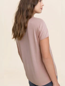 Malibu Collection® Set Of 2 Short Sleeve Tees -Snuggle And Style BDWMC1937 FadedRose W2