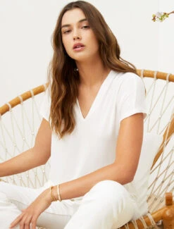 Malibu Collection® Set Of 2 Short Sleeve Tees -Snuggle And Style BDWMC1937 Pearl W01