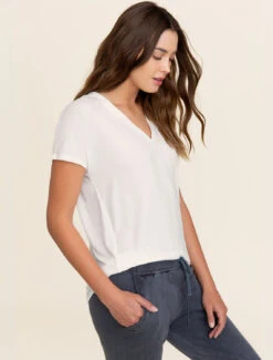 Malibu Collection® Set Of 2 Short Sleeve Tees -Snuggle And Style BDWMC1937 Pearl W3