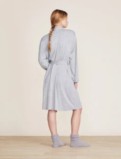 Malibu Collection® Soft Jersey Short Robe 8 Malibu Collection® Soft Jersey Short Robe -Snuggle And Style BDWMC21961 HE Gray 2256