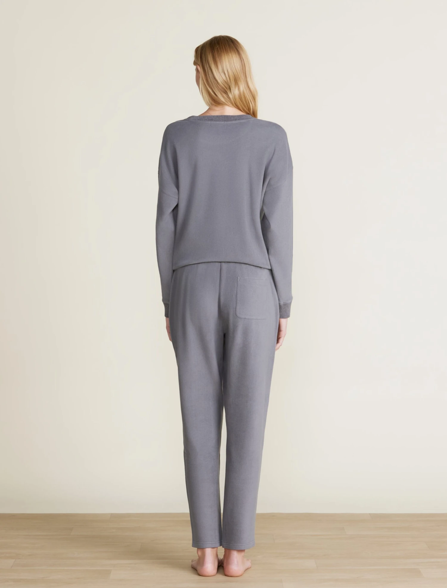Malibu Collection® Brushed Fleece Sweater Mix Tapered Pant 3 Malibu Collection® Brushed Fleece Sweater Mix Tapered Pant - Image 3