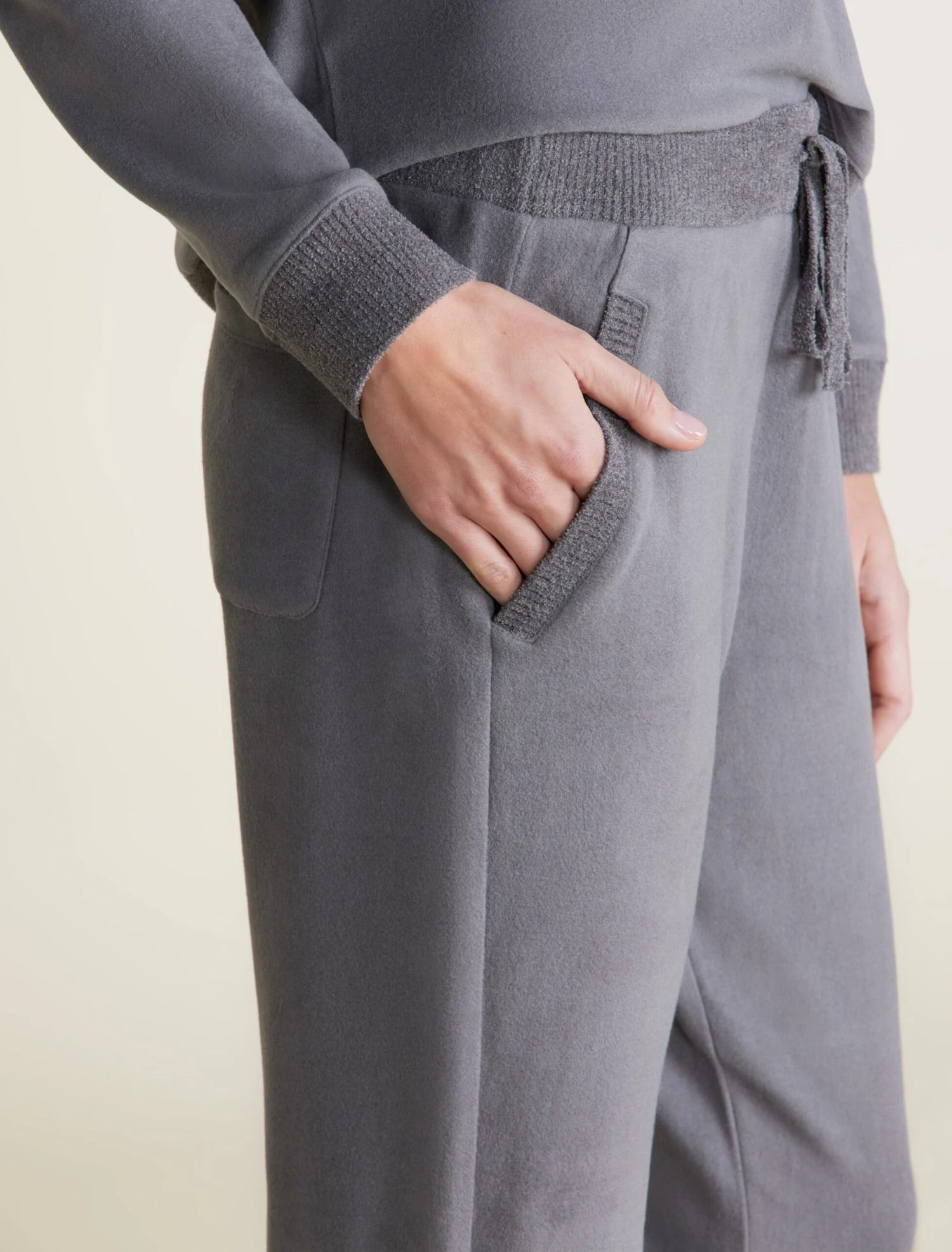 Malibu Collection® Brushed Fleece Sweater Mix Tapered Pant 4 Malibu Collection® Brushed Fleece Sweater Mix Tapered Pant - Image 4