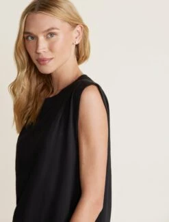 Malibu Collection® Pima Cotton Slub Tank -Snuggle And Style BDWMC22326 BLACK 2442