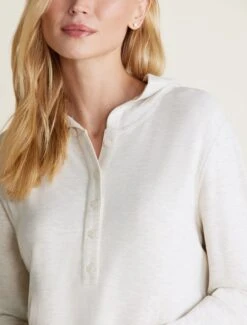 Malibu Collection® Brushed Fleece Henley Hoodie 8 Malibu Collection® Brushed Fleece Henley Hoodie -Snuggle And Style BDWMC22327 HEATHERSTONE BDWMC22271 0950