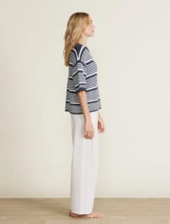 Boucle Striped Pullover -Snuggle And Style BDWNV22226 INDIGOPEARL 2586