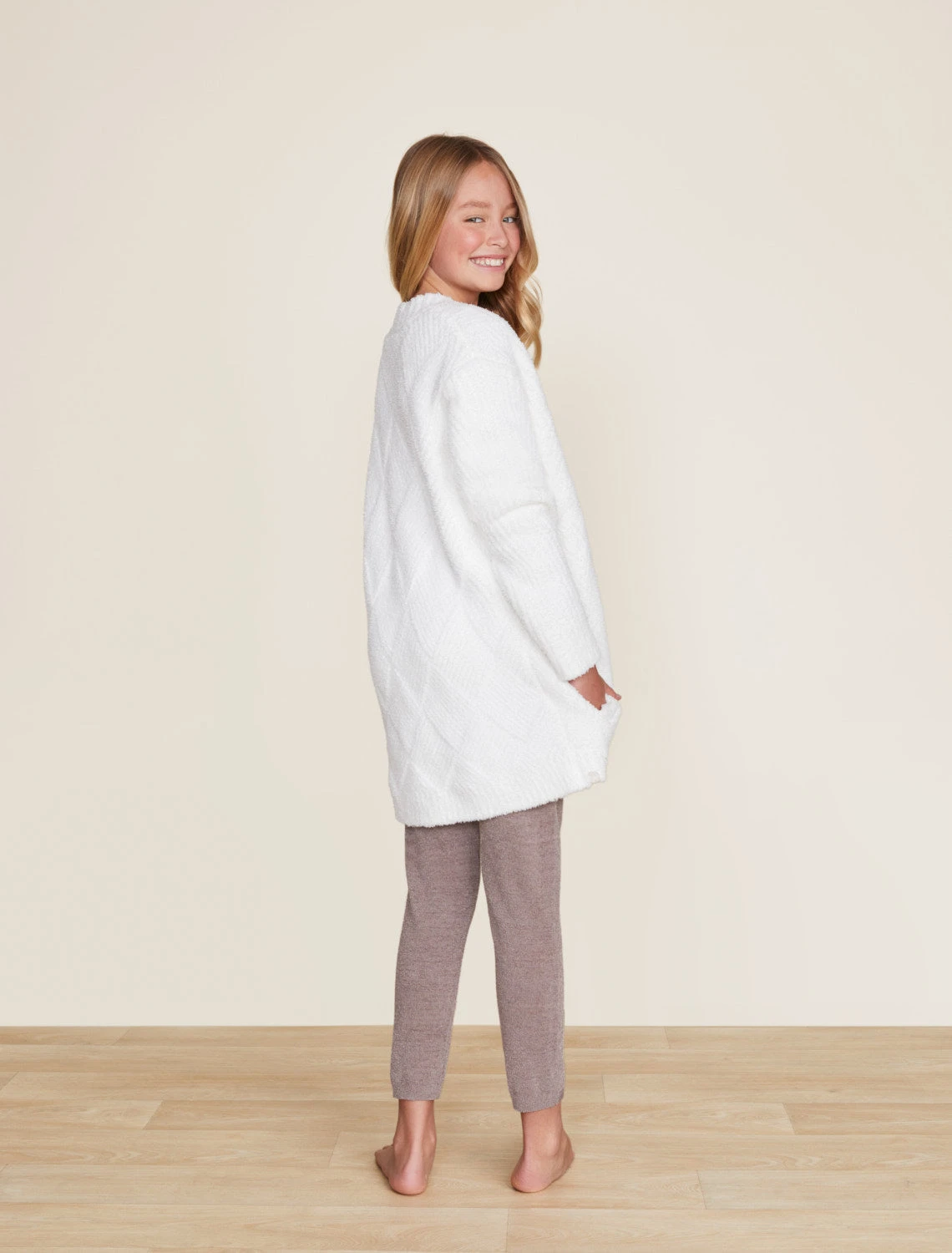 CozyChic® Youth Diamond Circle Cardi 3 CozyChic® Youth Diamond Circle Cardi - Image 3